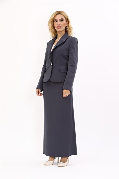 ÖNDER ÖZSOY Men's Lapel Single Button Classic Jacket & Long Pencil Skirt Hija...