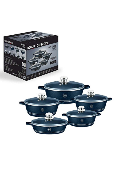 royal dissiny Premium Set 10 Pieces Royal – Pots with Marble Coating