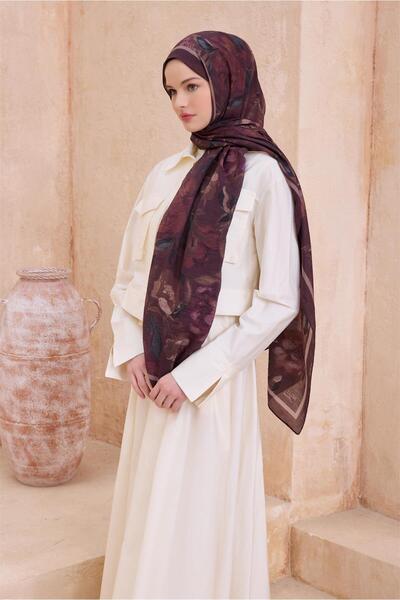 Belli FRESH ÇİÇEK DESEN KAHVE SANDA ŞAL 1362