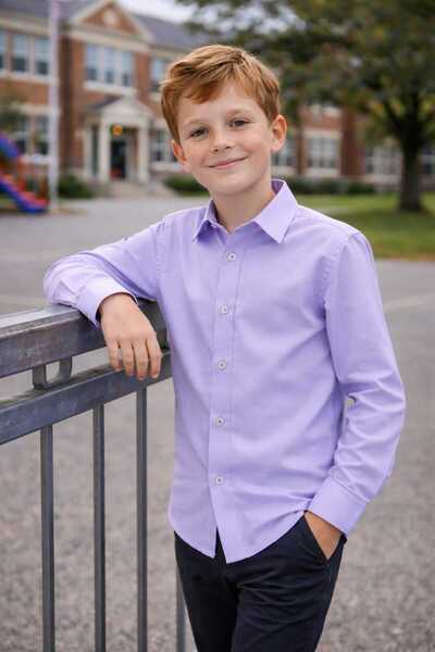 Louis Fabel Düz Uzun Kol Okul Çocuk Gömlek