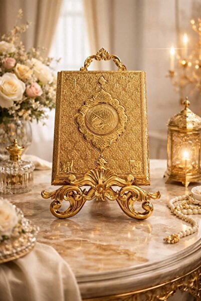 RASHA COLLECTION Metal Kuran Kabı - Altın