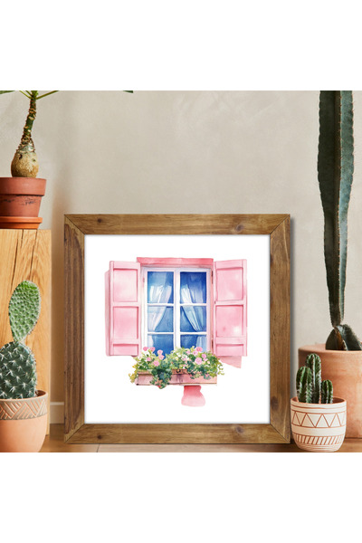 woodhomeworks One Piece Real Wood Framed Decor Pictură pătrată