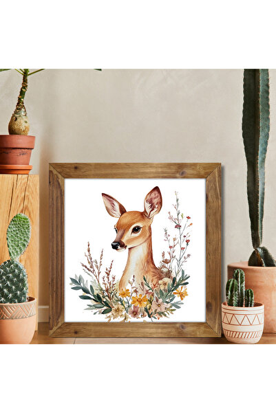 woodhomeworks One Piece Real Wood Framed Decor Pictură pătrată