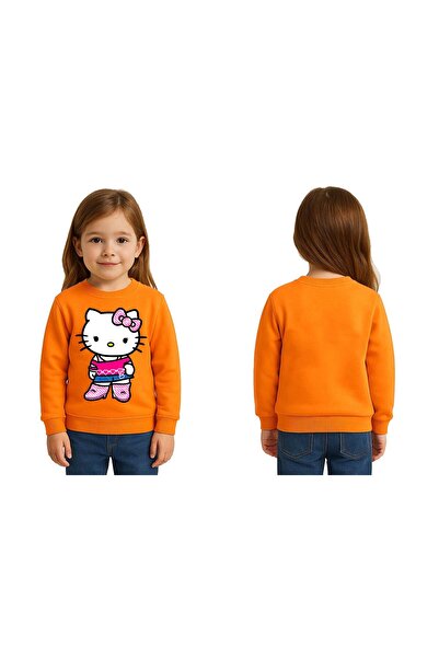 SEDİRLİ سويت شيرت للأطفال من الجنسين هيلو كيتي مطبوع مكون من 3 خيوط