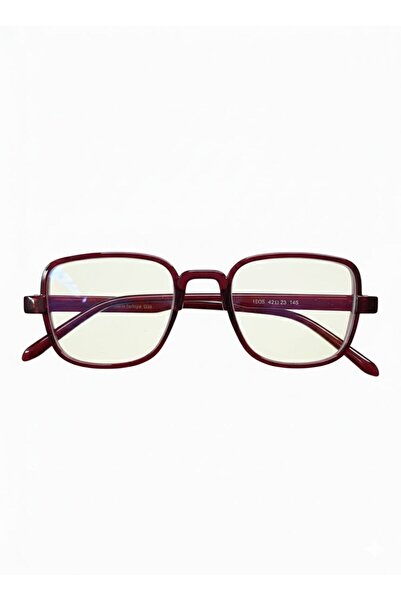 EMC Trend Aksesuar Bordo Kare Çerçeve Mavi Işık Korumalı Gözlük
