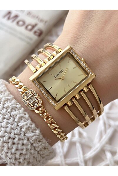 Ferrucci Women's Wristwatch+Bracelet Special Series Steel Band Tarnish-Free Vs.Blkt.0748