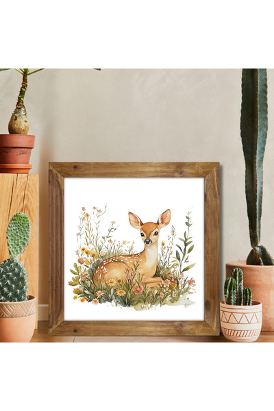 woodhomeworks One Piece Real Wood Framed Decor Pictură pătrată