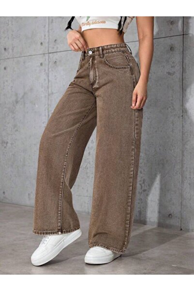 Linarose Women's Loose Fitting Pipe Leg Lycra Palazzo Jean Trousers