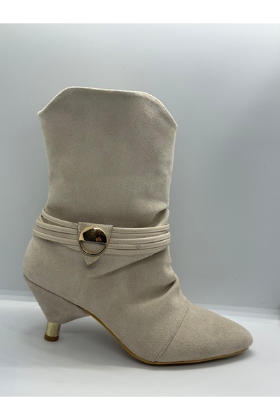 Güven Ayakkabı Dünyası siyah süet topuklu bot