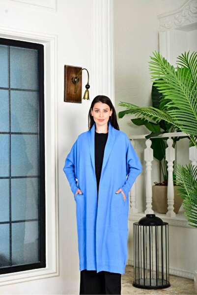Cannes Blue Color Long Cardigan