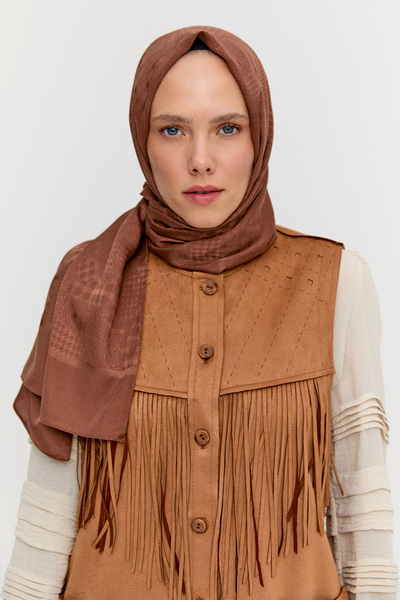 Setrms Kazayağı Desenli Jakarlı Viskon Şal