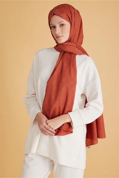 Belli FRESH MONOGRAM KİREMİT ŞAL 3
