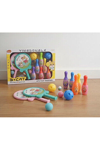 TOY LAND مجموعة ألعاب رياضية متعددة للأطفال - بولينج، تنس، وألعاب بالكرة لتنمية المهارات الحركية والمرح النشط