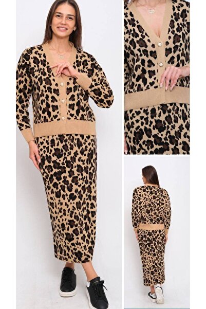 Cannes طقم مكون من قطعتين باللون البيج مع تنورة