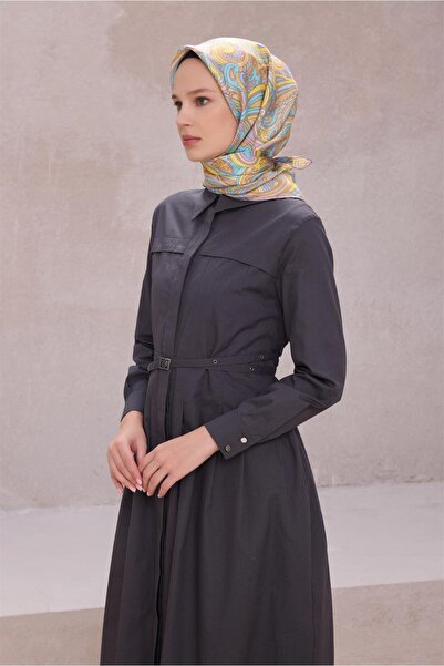 Belli وشاح حريري بنمط عرقي 4222D (تويل) أصفر - 51