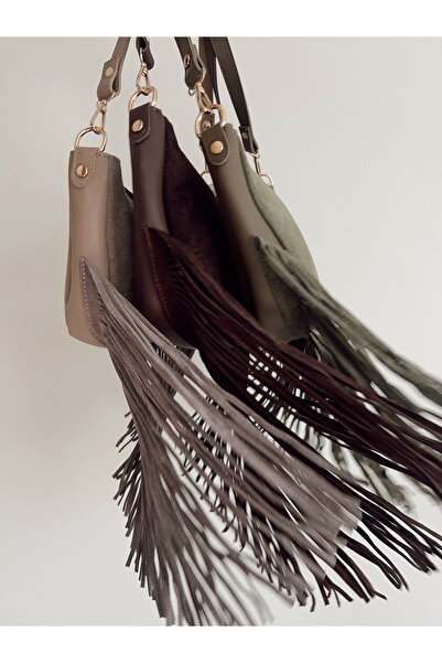 labor Selection Tassel Genuine Leather Handbag