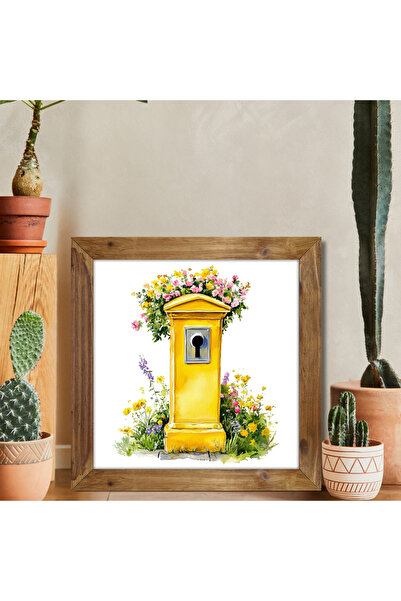 woodhomeworks One Piece Real Wood Framed Decor Pictură pătrată