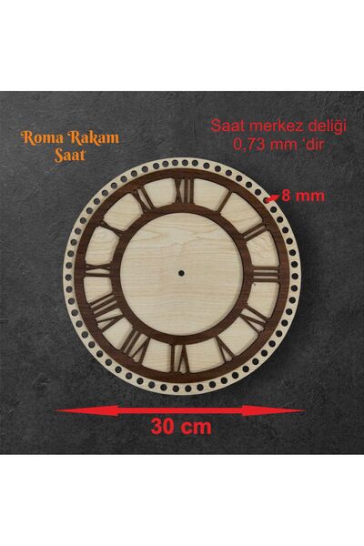 30 Cm Slot Roman Numeral Hour 1 Piece Bamboo Tray Knitting Plate Underplate Perforated Underplate Crochet Base Work