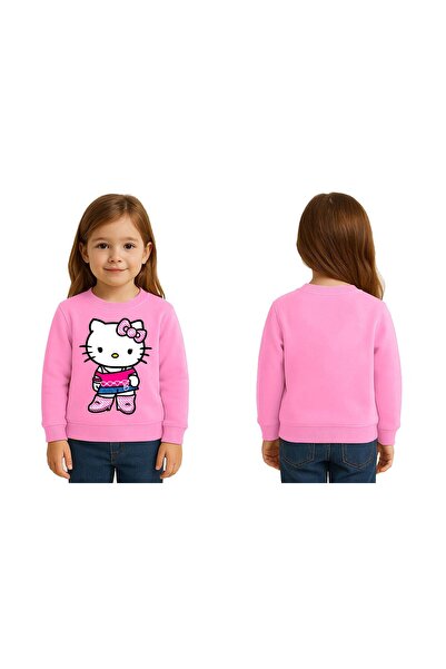 SEDİRLİ سويت شيرت للأطفال من الجنسين هيلو كيتي مطبوع مكون من 3 خيوط