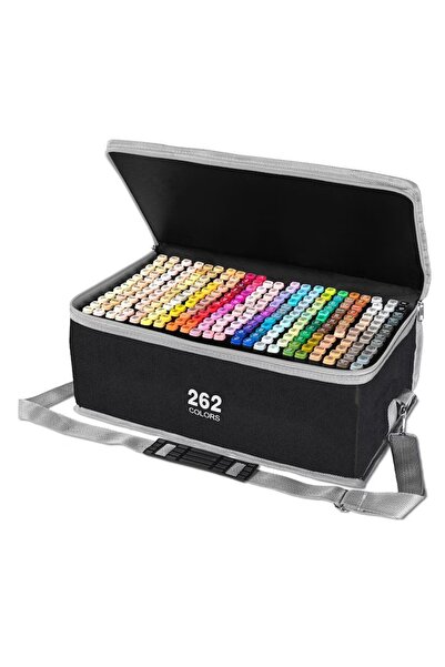 Flippy Set of 262 Markers, Flippy, Double Ended, Thin 1mm and Thick 6 mm, Storage Bag, Multicolor