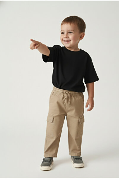 rois بنطلون قطني للأطفال باللون البيج