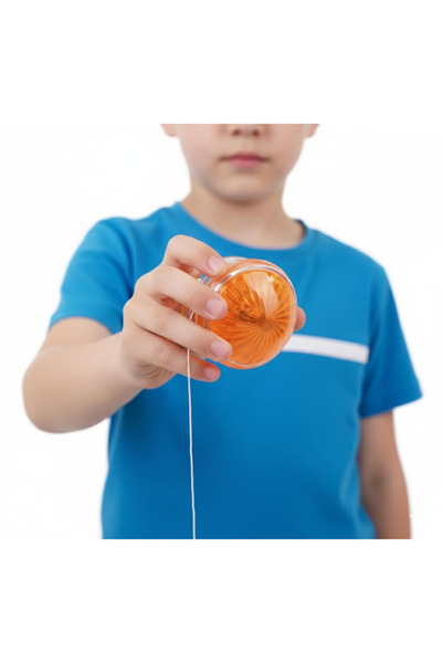 TOY LAND لعبة كرة اليويو المضيئة – مصباح LED وامض، دوران عالي السرعة، لعبة لتخفيف التوتر – برتقالي