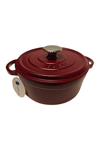 Sürel 24 cm Round Pot Satin Burgundy