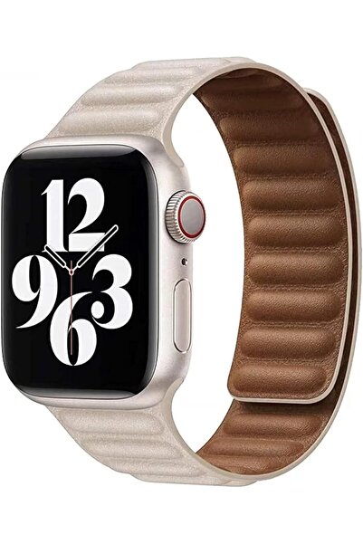 Generic سوار جلدي مغناطيسي لساعة أبل مقاس 38 مم