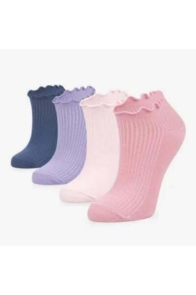 Minim Women's 4-Pack Ruffled Ballerina Socks