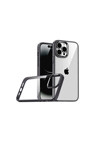 AKSEFİZZ حافظة آيفون 15 برو ماكس مع حماية لعدسة الكاميرا وحواف ملونة وشفافة و...