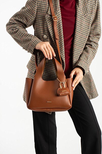 Paul Brand Women's Nova Chain Accessory Mini Wallet Large Volume Soft Leather Tan Shoulder and Arm Bag