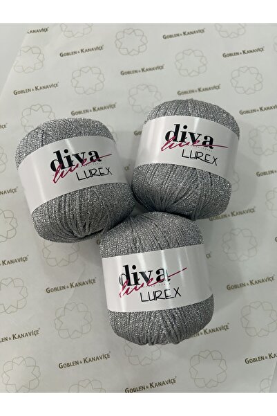 goblenkanaviçe Diva Lurex Glitter Yarn Set of 3 No:9 Silver