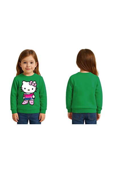 SEDİRLİ سويت شيرت للأطفال من الجنسين هيلو كيتي مطبوع مكون من 3 خيوط