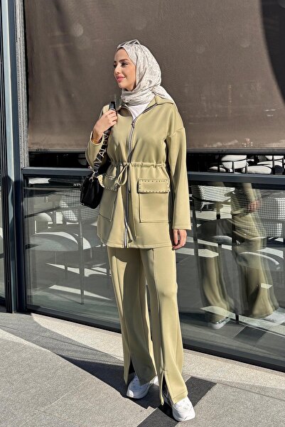 Tesettür Diyarı Set hidžáb cu fermoar cu buzunare din material modal pentru s...