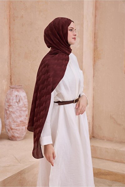 Belli FRESH GEOMETRİK DESEN BORDO PERYY ŞAL 2
