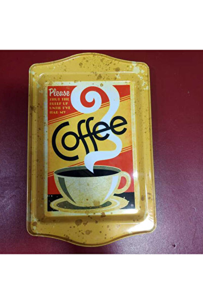 esdekor Small Themed Metal Tray Width 15.7cm Length 24.5cm 1 Piece