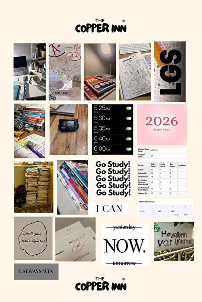 The Copper Inn 20 Adet LGS Sınav Vision Board Study Başarı Motivasyon Sticker...
