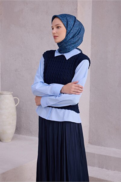 Belli Eșarfă de mătase cu model leopard 4208D (Twill) ALBASTRU MARIN - 51