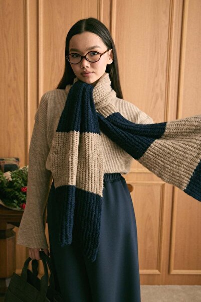 Ceylan Otantik Tricotaj din nurcă eșarfă în două culori