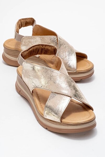 Zeynep Sıradağlı Santiago premaz Prava koža Sandale zlato