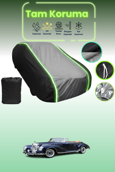 Dokaca Neo غطاء حماية متوافق مع سيارة مرسيدس-بنز W188 1 رودستر من نوع Black_Grey_Black Neon قماش مجدّل