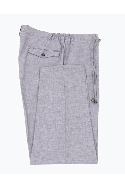 Erkek Lacivert Keten Jogger Pantolon