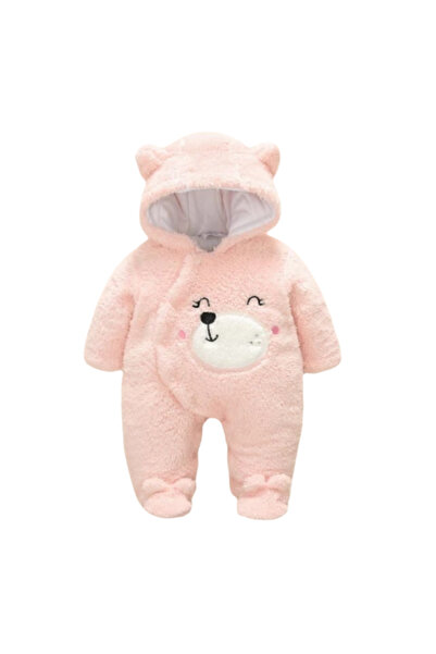 Superbaby Salopetă de pluș - Ursuleț, Bumbac, Roz, 3-6 luni