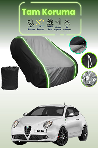 Dokaca Neo غطاء حماية متوافق مع سيارة ألفا روميو ميتو قماش مجدّل باللون الأسو...