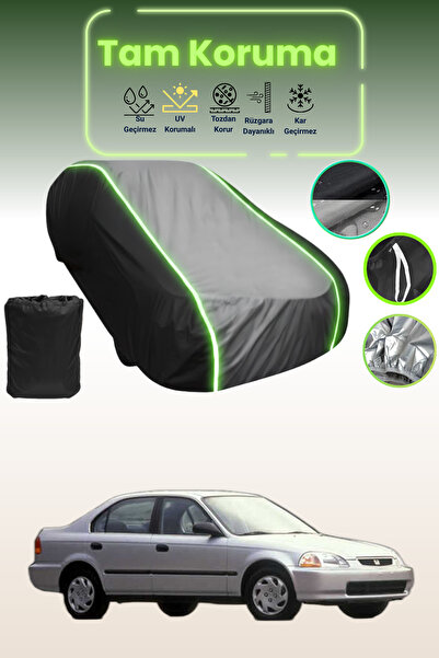 Dokaca Neo غطاء حماية متوافق مع سيارة هوندا سيفيك سيدان قماش مجدّل باللون الأ...