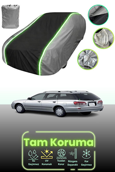 Dokaca Neo غطاء حماية للسيارة باللون الرمادي والأسود والرمادي النيون قماش مجدّل متوافق مع نيسان إكسبرت