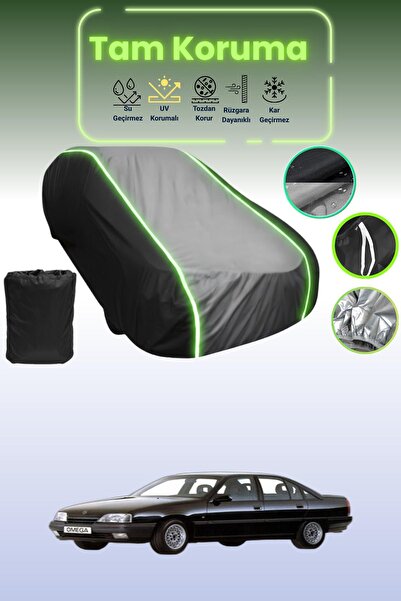 Dokaca Neo غطاء حماية متوافق مع سيارة أوبل أوميغا A باللون الأسود_الرمادي_الأسود النيون قماش مجدّل