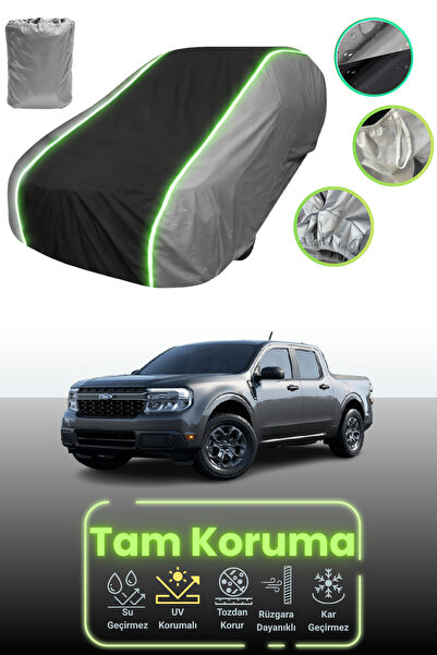 Dokaca Neo غطاء حماية للسيارة باللون الرمادي والأسود والرمادي النيون قماش مجدّل متوافق مع سيارة فورد مافريك