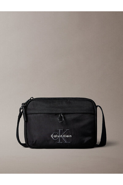 Calvin Klein Schwarze wasserabweisende Twill-Umhängetasche für Herren für Kamera