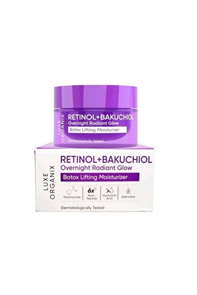 LUXE ORGANIX Retinol + Bakuchiol Overnight Radiant Glow Botox Lifting Moistur...